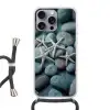 Zeesterren - Stenen - Wit Hoesje iPhone 16 Pro Max met koord klein -3d