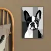 Buldog - Zwart - Abstract - Vlakken canvas 2cm klein -sfeer3