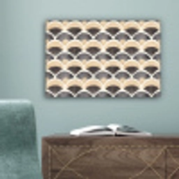 Waaier - Patroon - Zwart - Beige canvas 2cm klein 34 -sfeer4
