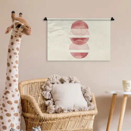 Minimalistisch - Cirkels - Roze Wandkleed katoen klein -wsfeer5_kind