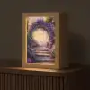 Poort - Paars - Bloemen Light Box met kabel (Tafellamp) klein -z3d_website