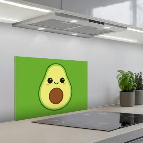 Avocado - Groen - Speels keuken achterwand spatscherm klein -3d_schuin