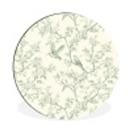 Klassiek - Vogels - Groen Wandcirkel aluminium klein 190 -3d