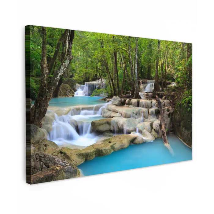 Waterval - Natuur  - Rivier - Bos - Water canvas 2cm klein -z3d