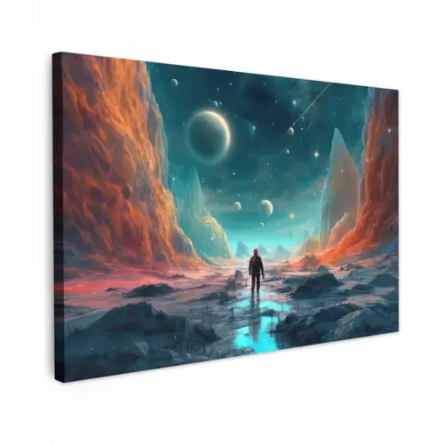 Bergen - Ruimte - Planeten - Astronaut canvas 2cm klein -z3d