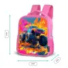 Monstertruck - Verfspatten - Kleurrijk - Explosie Kinderrugzak - Roze middel -productfoto_formaten