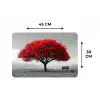 Boom - Rood - Natuur - Zwart wit Placemat vinyl groot -specs