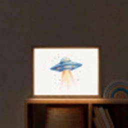 Ruimte - Ufo - Sterren Light Box met batterij (Wandlamp kind) middel -sfeer1_kind