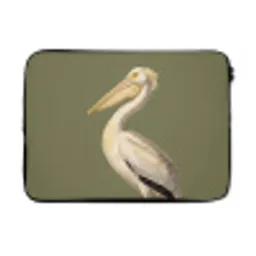 Pelikaan - Wit - Vogel - Klassiek - Natuur laptophoes neopreen klein -3d
