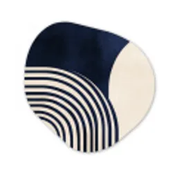 Donkerblauw - Abstract - Lijnen Wandcirkel Organisch Forex 3mm klein -3d
