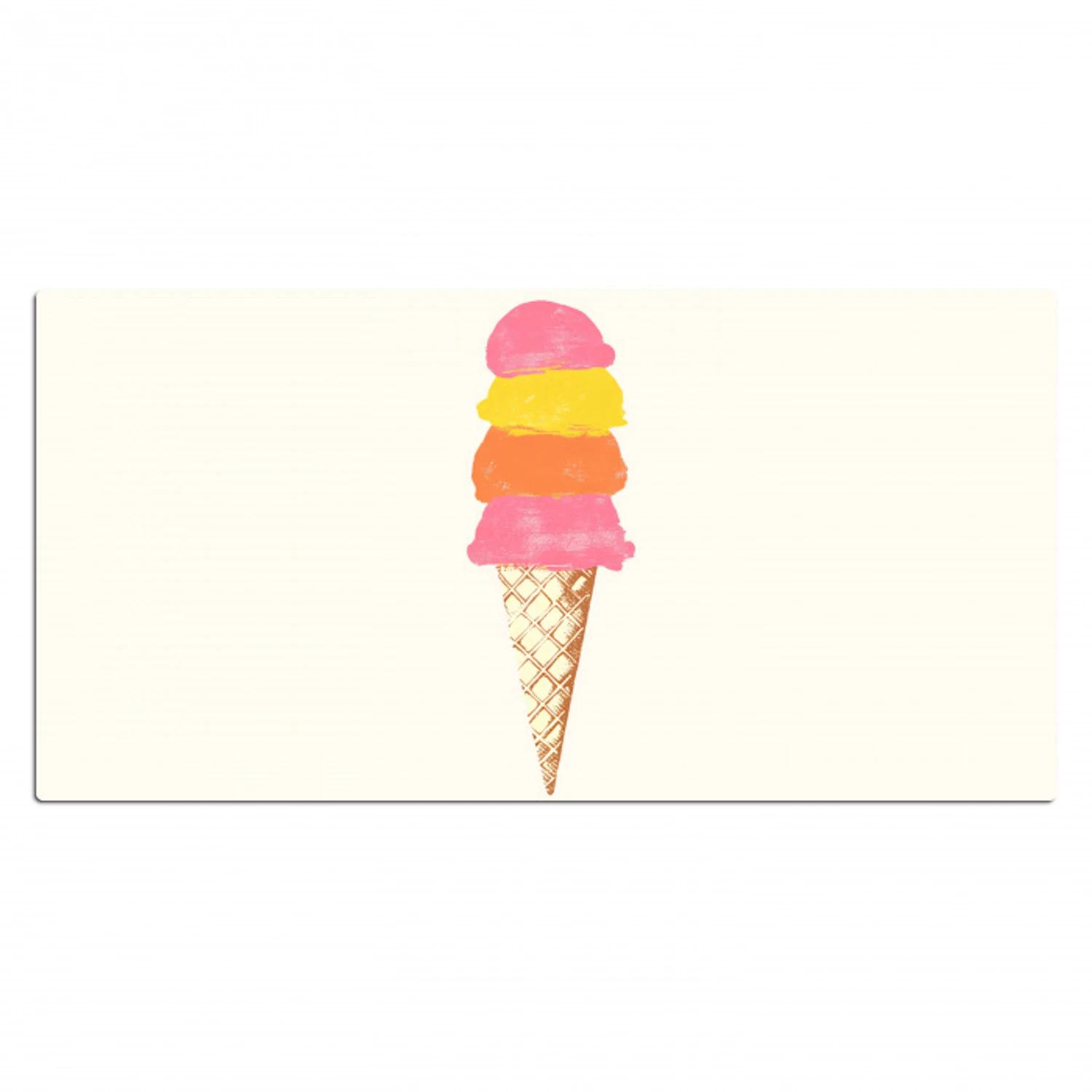 Schepijs - Hoorntje - Illustratie - Minimalistisch Muismat XXL klein -3d_leeg