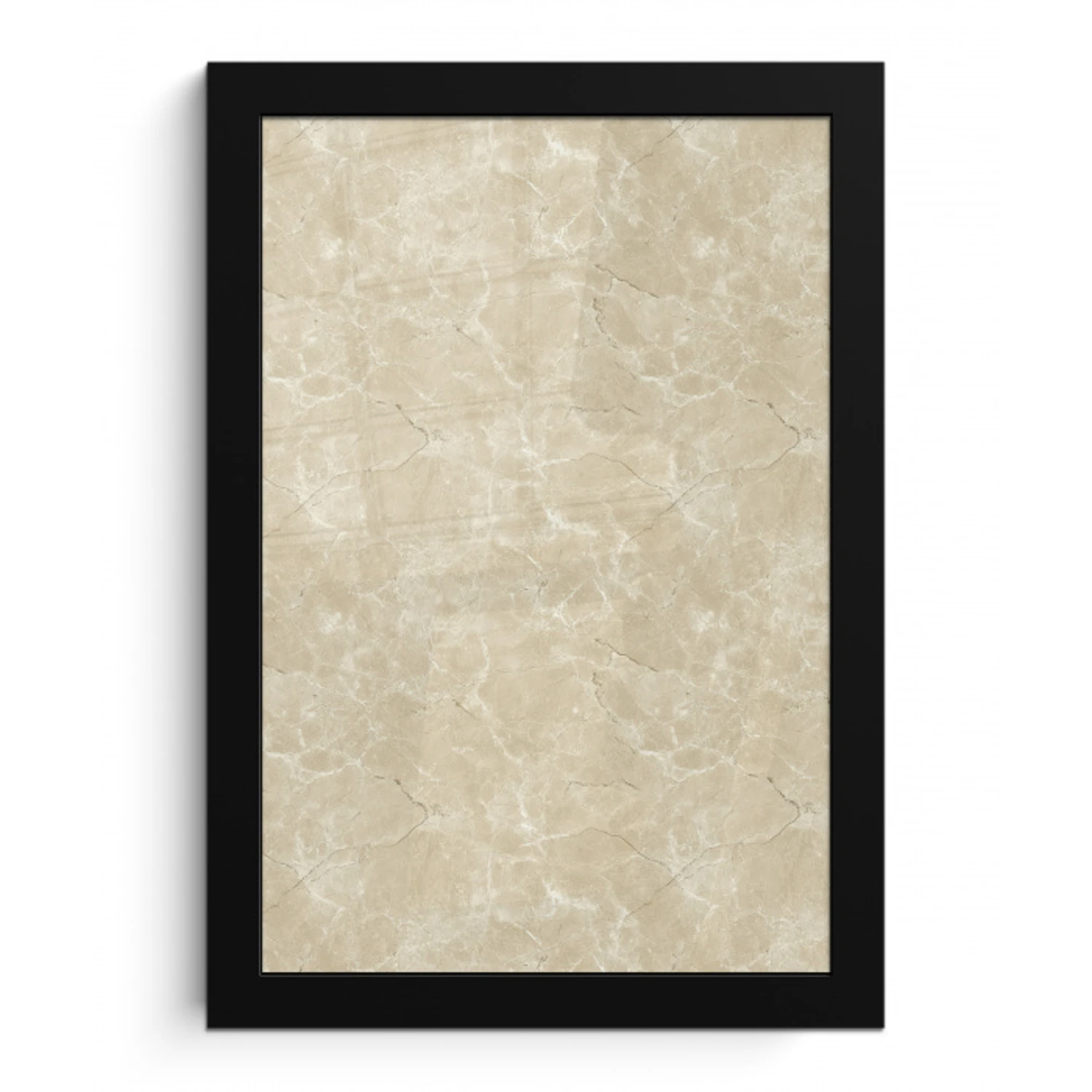 Lichtbeige - Marmer - Diffusie adering fotolijst zwart zonder passe partout klein 224 -3d