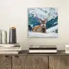 Hert - Landschap - Winter - Natuur - Dieren - Bergen aluminium wit klein -sfeer1