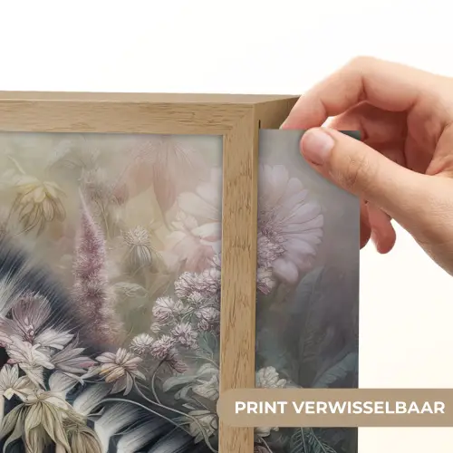 Zebra - Wilde dieren - Vlinder - Bloemen Light Box met batterij (Wandlamp) middel -USP_websiteprintNL