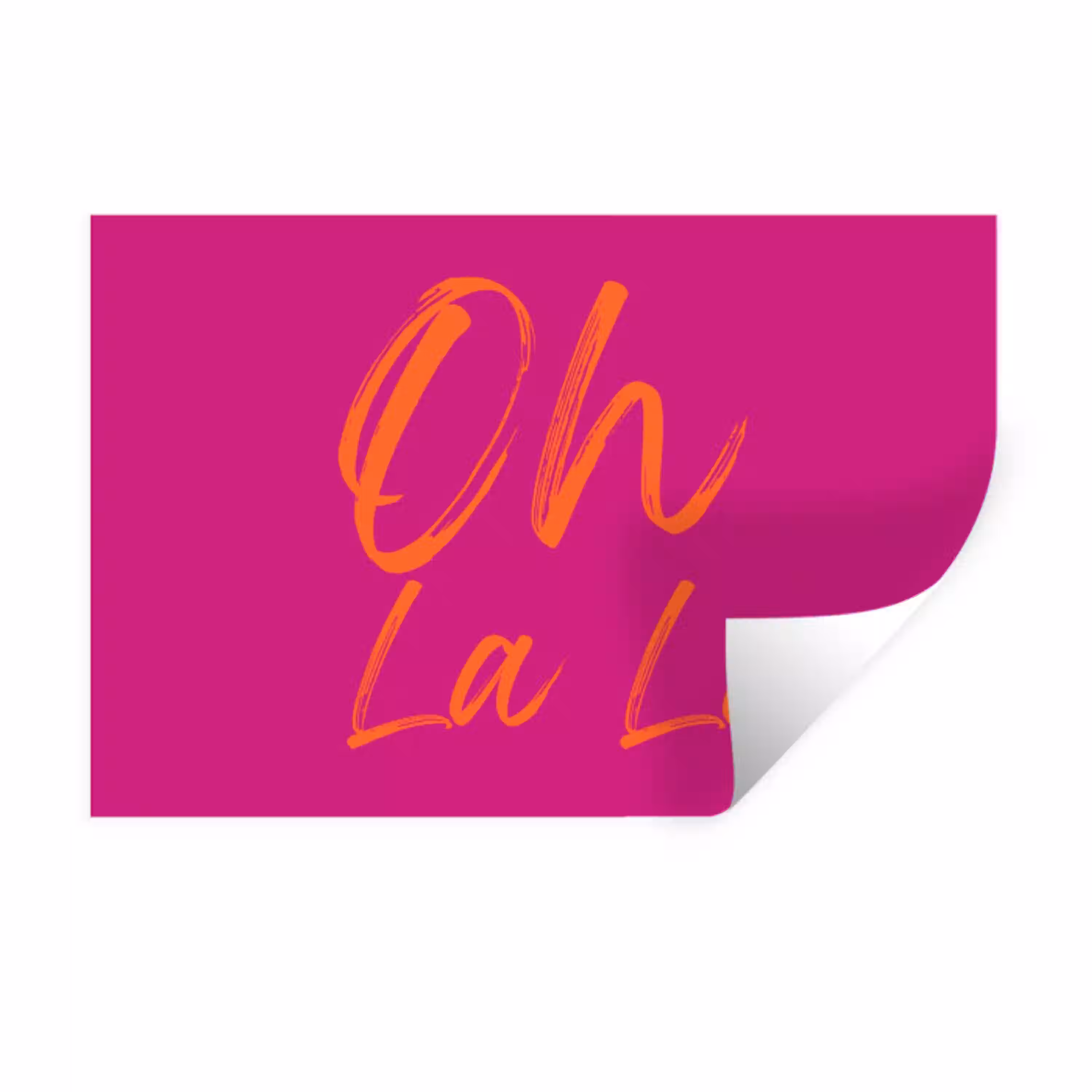 Oh la la - Oranje - Roze Muursticker klein -3d