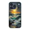 Zee - Zon - Golven - Rotsen Telefoonhoesje iPhone 17 Pro klein -3d