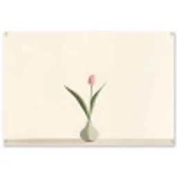 Tulp - Vaas - Beige tuinposter los doek groot -3d