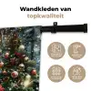 Kerstfeest - Dennenbos - Rood Wandkleed katoen klein -sfeer2