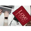 Love - Spiegeling - Rood laptophoes neopreen klein -bureau