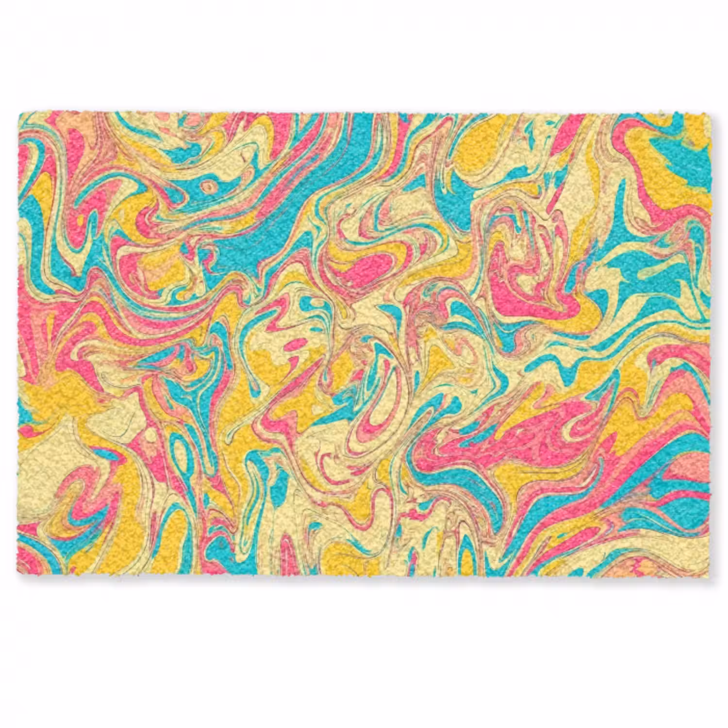 Fußmatte - Gelb - Rosa - Blau - Retro