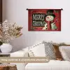 Klassiek - Kerstgroet - Sneeuwpop - Rood Wandkleed katoen klein -sfeer1
