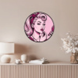 Vintage - Vrouw - Roze Fotolijst rond zonder passe partout klein -sfeer3