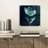 Bladeren - Bloem - Glazen - Donkerblauw plexiglas 5mm klein -sfeer1