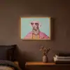 Hond - Overhemd - Bloemen - Bril Light Box met batterij (Wandlamp) middel -sfeer4