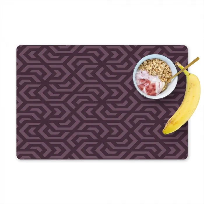 Paars - Geometrisch - Patroon - Donker Placemat vinyl groot 368 -zzzproduct_Kitchenyeah-website