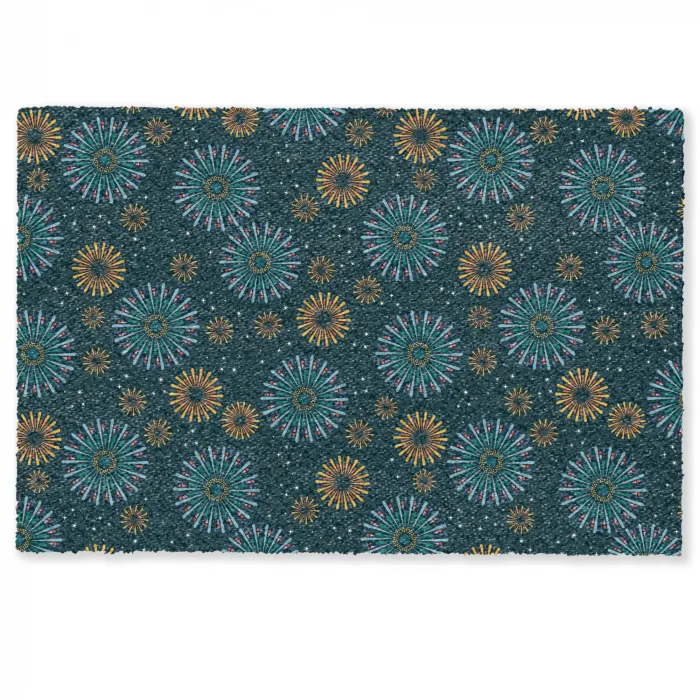 Blauw - Patroon - Retro Deurmat klein 898 -zkaufland3d