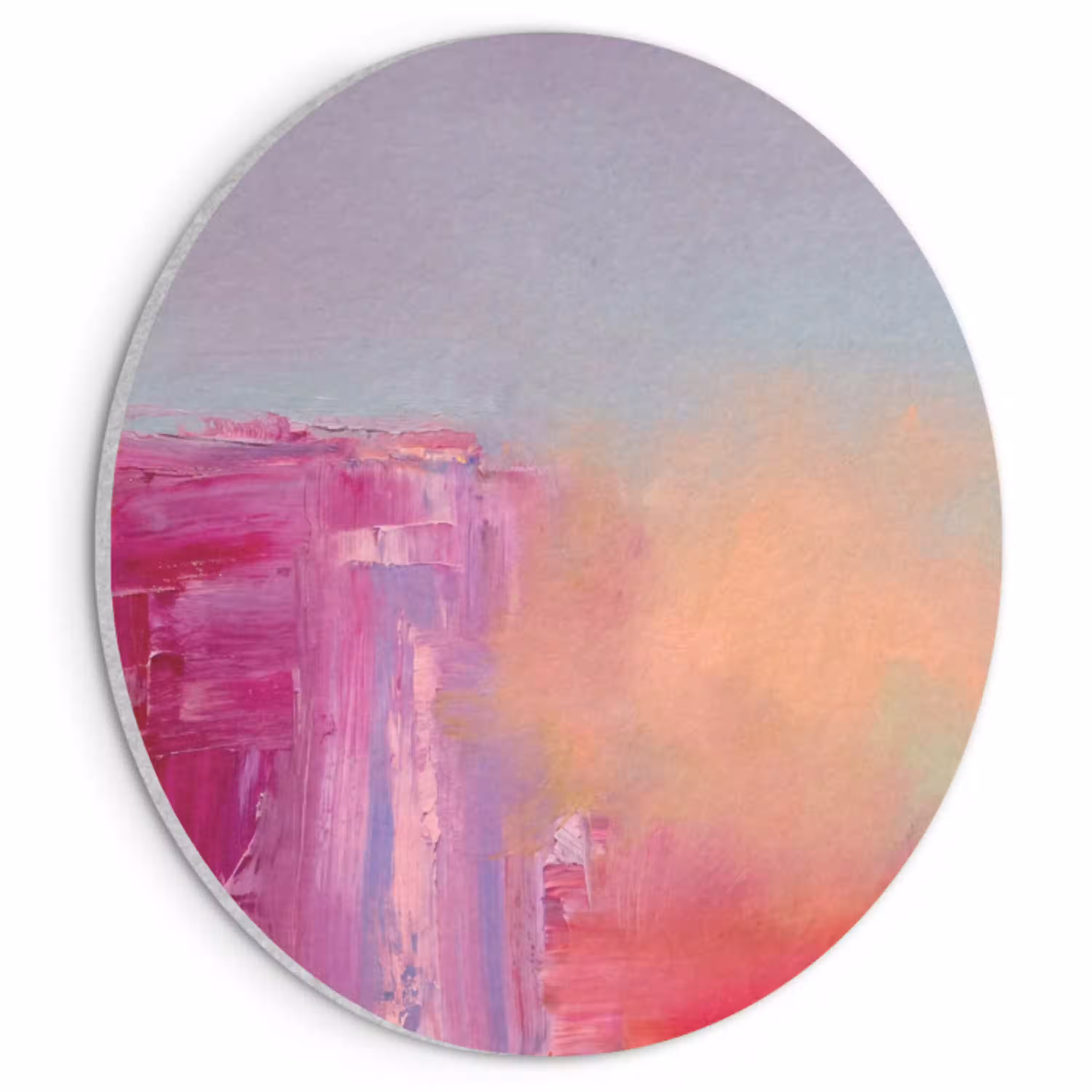 Abstract - Kleuren - Modern - Roze Akoestische PET Vilt - Rond klein -3d