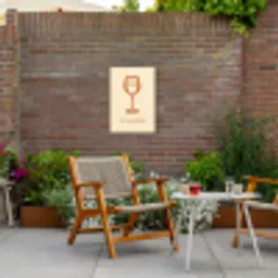 Wijn - Zomer - Quote - Oranje Tuinposter op houten frame 2 cm dik klein -sfeer3