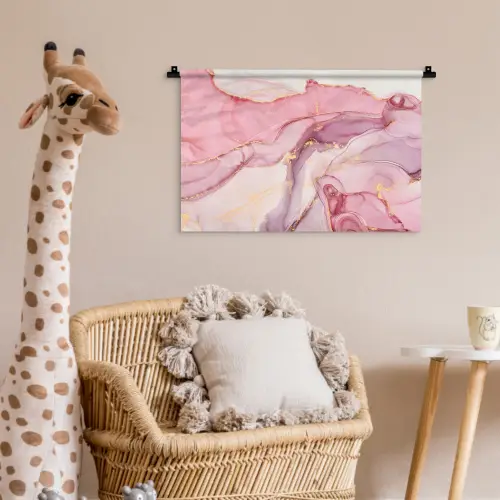 Goud - Marmer - Roze Wandkleed katoen klein -wsfeer5_kind