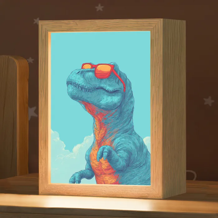 T-Rex - Blauw - Wolken - Zonnebril Light Box met kabel klein -zzz_3d_website