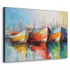 Boten - Kunst - Kleuren - Schilderij Textielframe zwart klein -3d