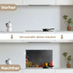 Kruiden - Eten - Specerijen - Zwart - Paprika - Kaneel keuken achterwand spatscherm klein -voor_na_DE