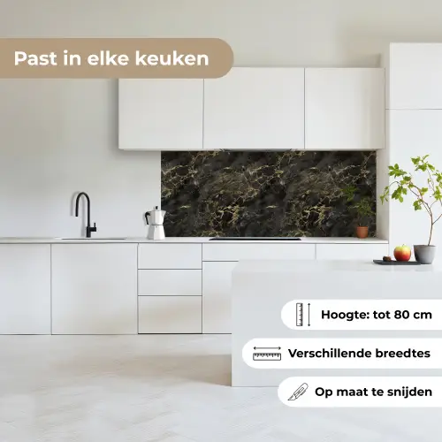 Zwart - Marmer - Goud - Nerf keuken achterwand 2 middel 871 -sfeer4_NL
