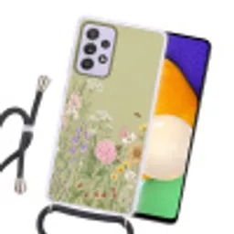 Botanisch - Bloemen - Kleurrijk Hoesje Samsung Galaxy A52 5G met koord klein -sfeer1