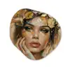Vrouw - Bloemen  - Goud - Portret Wandcirkel Organisch Forex 3mm klein -3d