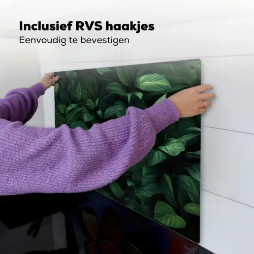 Bladeren - Ovaal - Groen - Nerven Inductie beschemer met haakjes middel -ky-ophangen-nl