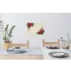 Kerst - Poinsettia - Omlijsting - Kleurrijk Muursticker klein -eettafel