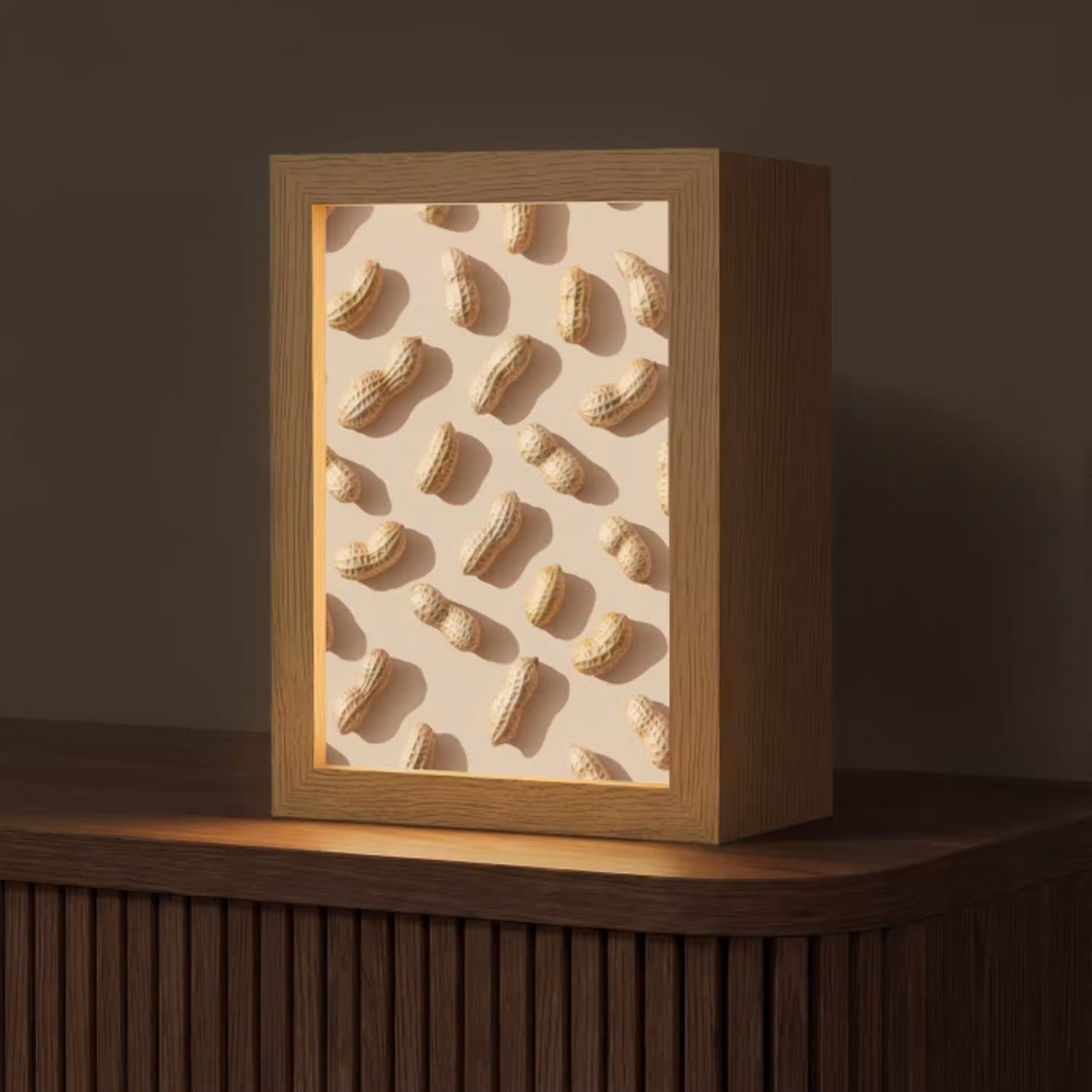 Pinda's - Patroon - Beige Light Box met kabel (Tafellamp) klein -z3d_website