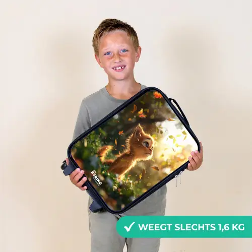 Hendrik herfstkatje Kinderkoffer - Zwart klein -sfeer4_NL