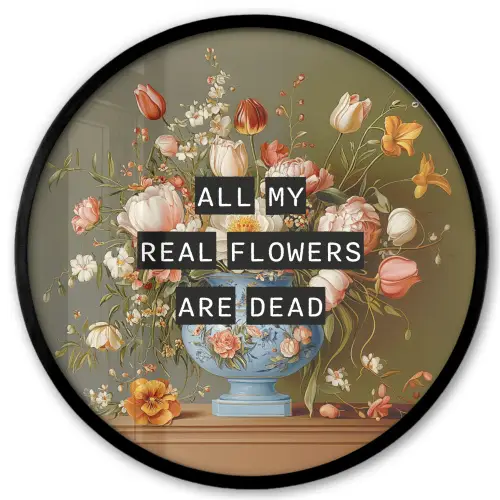 Bloem - Quote - Vintage - Art Fotolijst rond zonder passe partout klein -3d