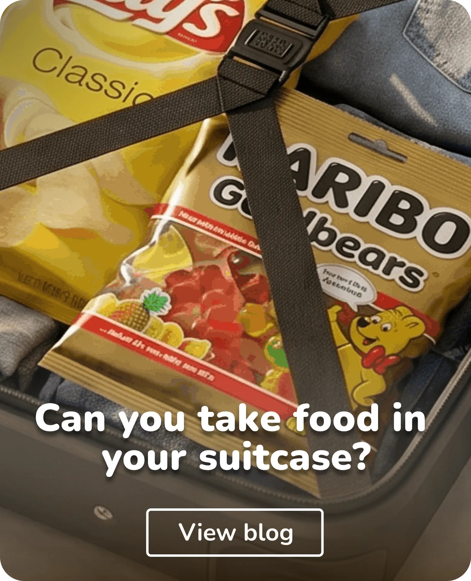 food in a suitcase