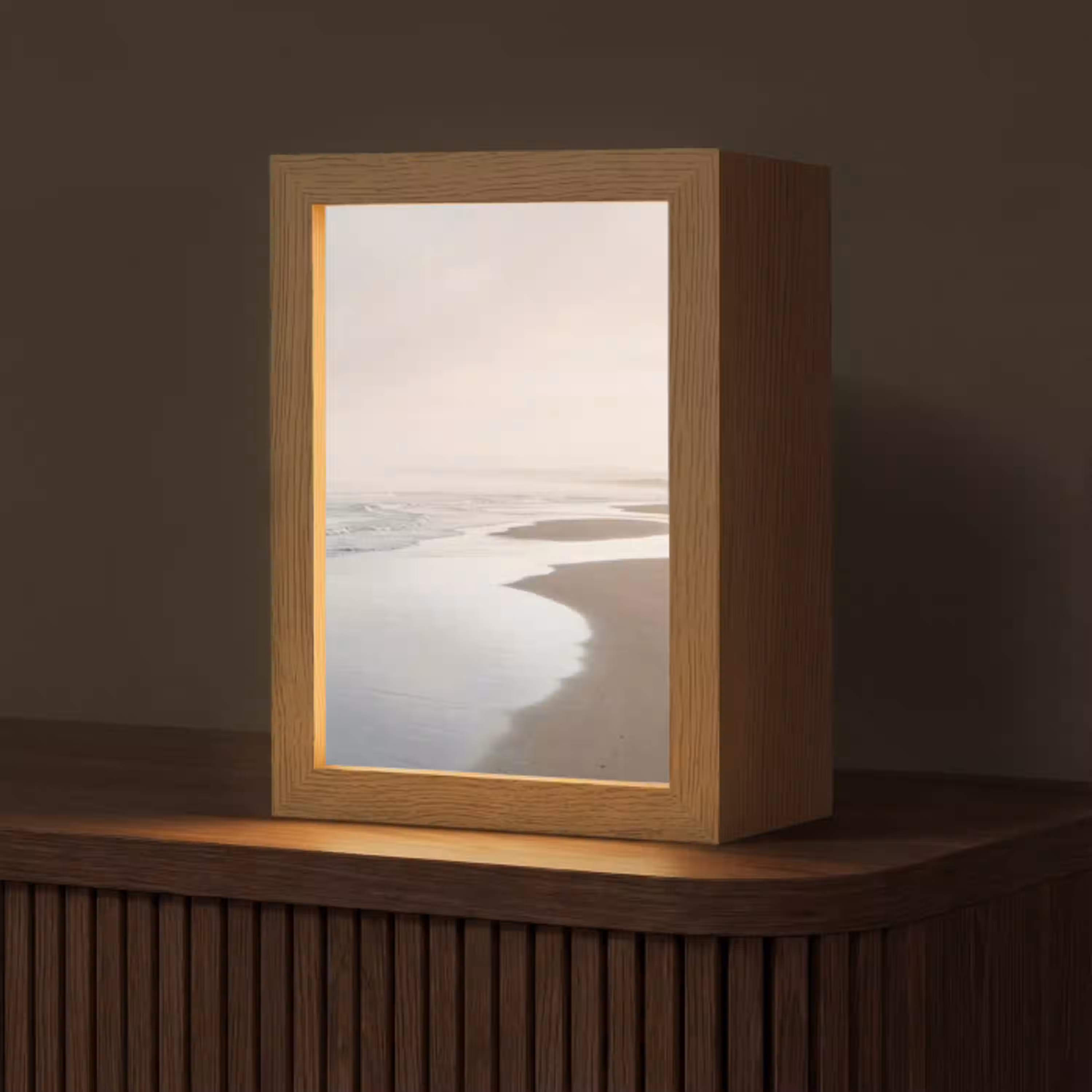Kustlijn - Strand - Oceaan Light Box met kabel (Tafellamp) klein -z3d_website