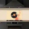 Vinylplaat - Zwart - Verfspatten - Retro keuken achterwand spatscherm klein -sfeer1