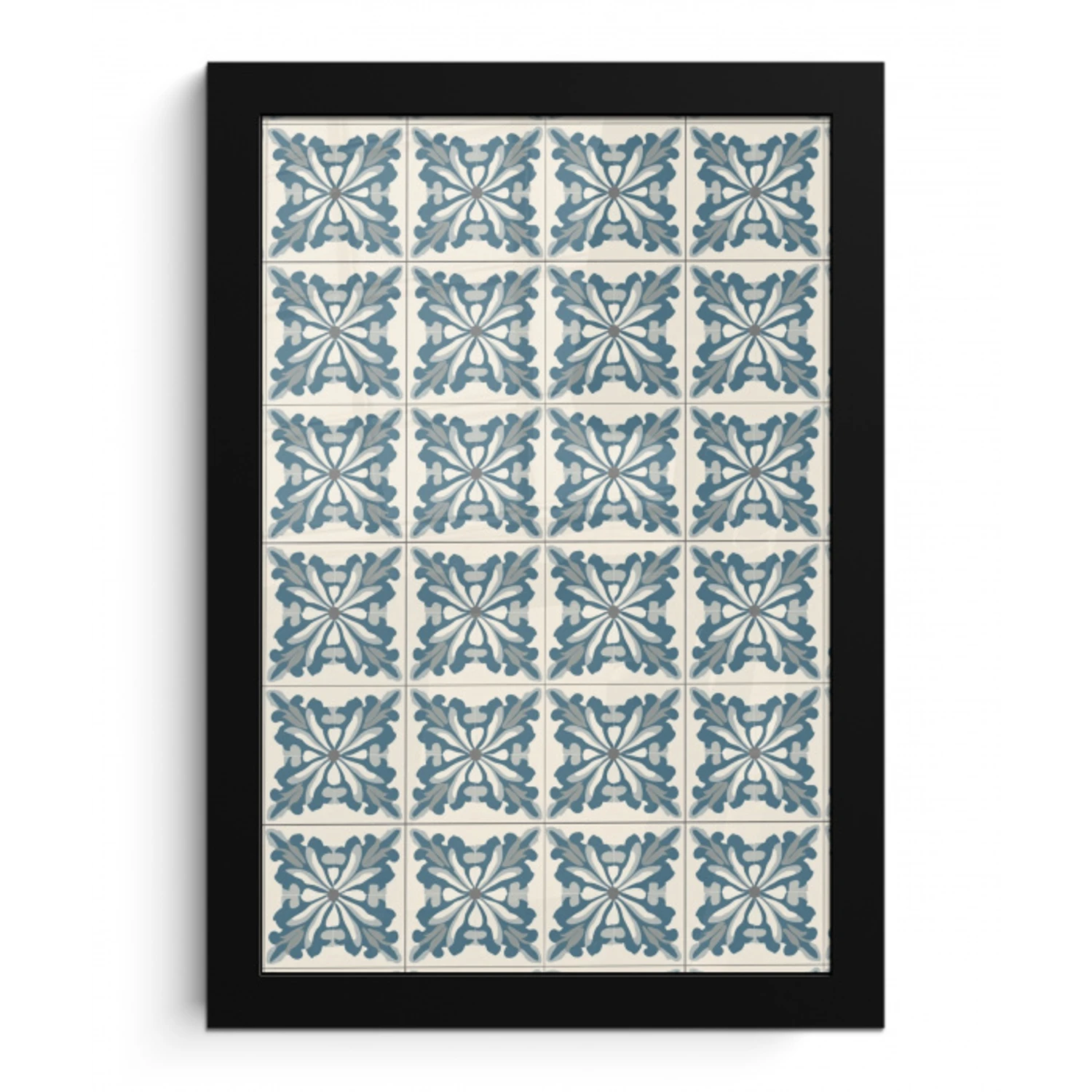 Dessin - Tegel - Blauw fotolijst zwart zonder passe partout klein 224 -3d