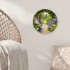 Doorkijk - Poort - Hortensia - Bloementuin Wandcirkel kunststof plaat 5mm dik klein -sfeer5