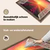 Doorkijk - Tulpen - Zonsondergang - Bloemen - Kleurrijk Inductie beschemer met haakjes klein -ky-schoon-nl
